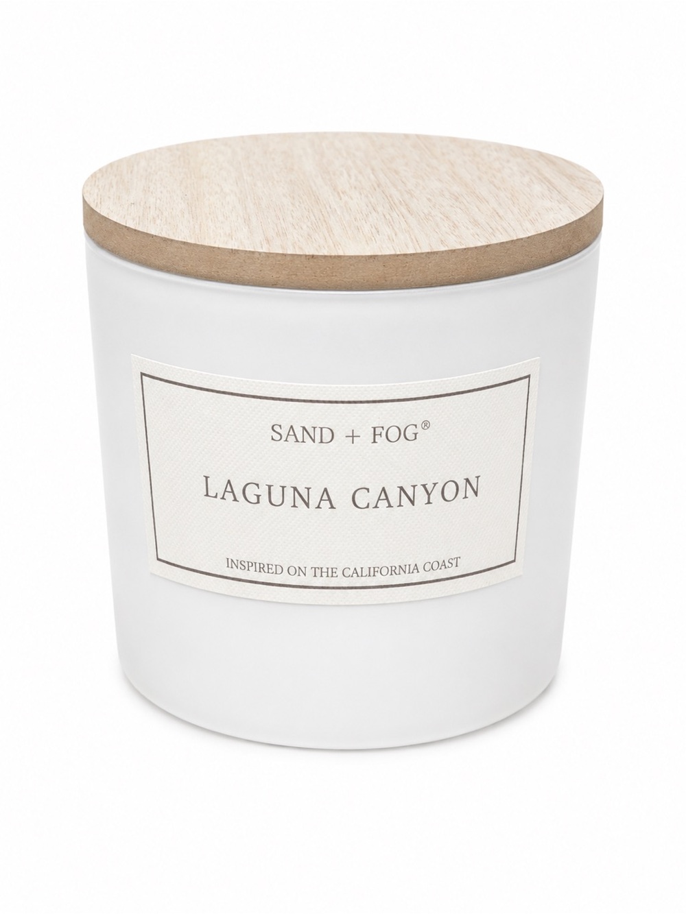 Sand + Fog Laguna Canyon White Scented Candle with Wood Lid